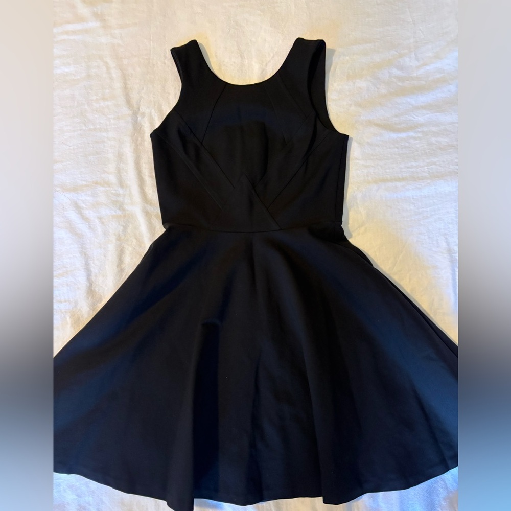 Amanda Uprichard Black Sleeveless Fit-and-Flare Mini Dress